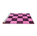 Sideview of Machine Washable Checkered Purple Modern Area Rugs, wshabs171pur