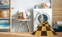 Machine Washable Abstract Bakers Brown Rug in a Washing Machine, wshabs171