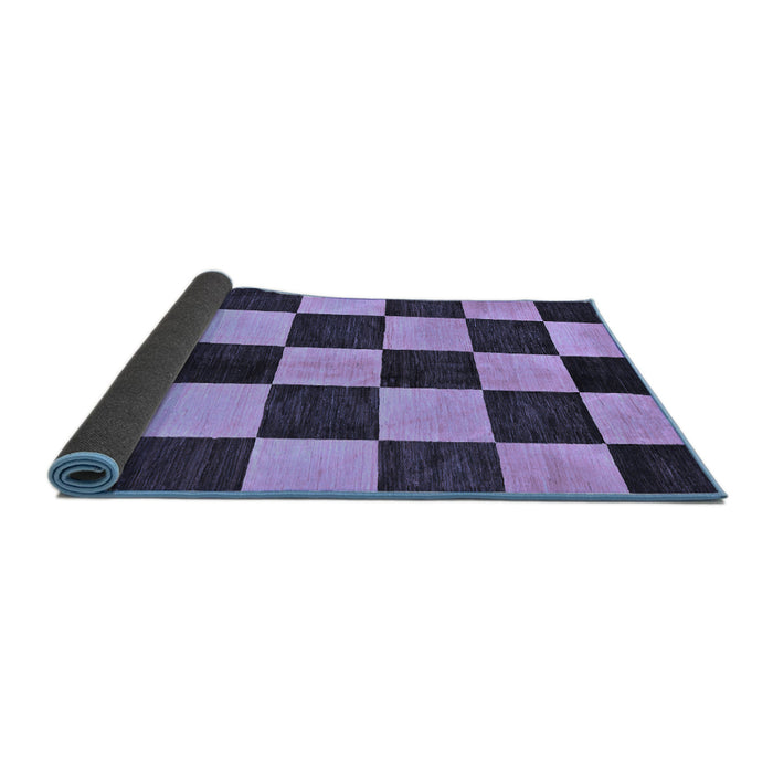 Sideview of Checkered Blue Modern Rug, abs171blu