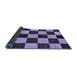 Sideview of Checkered Blue Modern Rug, abs171blu