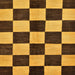 Square Abstract Bakers Brown Checkered Rug, abs171