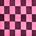 Square Machine Washable Checkered Pink Modern Rug, wshabs171pnk