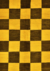 Checkered Yellow Modern Rug, abs171yw