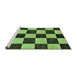 Sideview of Machine Washable Checkered Turquoise Modern Area Rugs, wshabs171turq