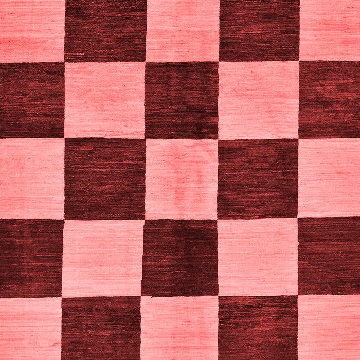 Machine Washable Checkered Red Modern Rug, wshabs171red