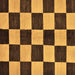 Square Machine Washable Checkered Brown Modern Rug, wshabs171brn