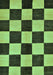 Machine Washable Checkered Turquoise Modern Area Rugs, wshabs171turq