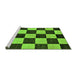Sideview of Machine Washable Checkered Green Modern Area Rugs, wshabs171grn