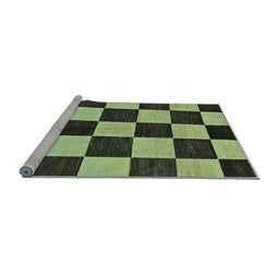 Sideview of Machine Washable Checkered Light Blue Modern Rug, wshabs171lblu
