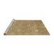 Sideview of Machine Washable Abstract Cinnamon Brown Rug, wshabs1720