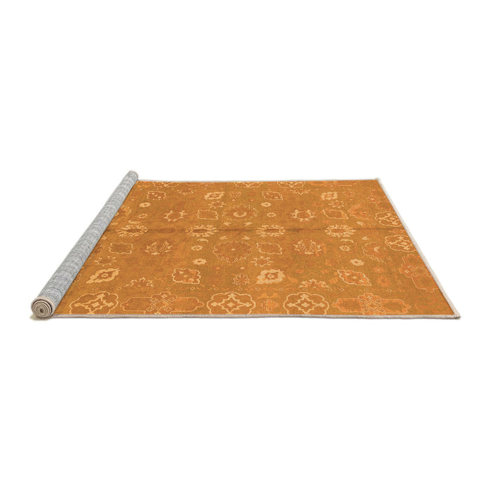 Sideview of Machine Washable Oriental Orange Traditional Area Rugs, wshabs1720org