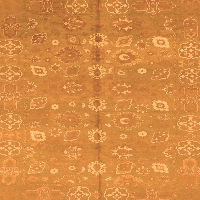 Square Machine Washable Oriental Orange Traditional Area Rugs, wshabs1720org