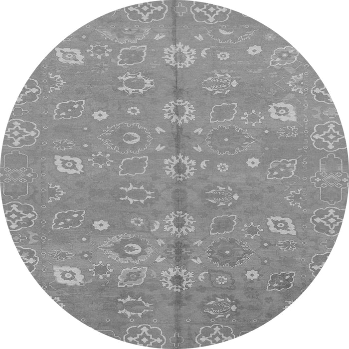 Round Oriental Gray Traditional Rug, abs1720gry