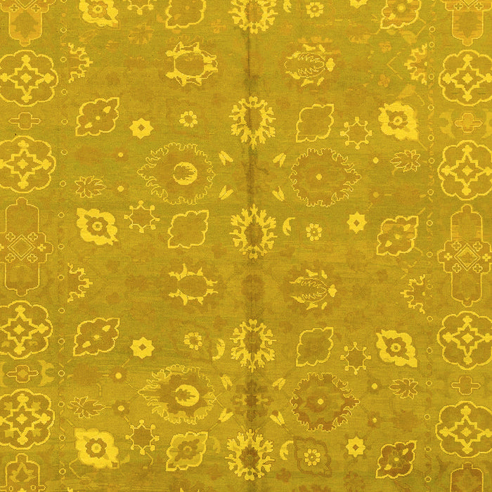 Machine Washable Oriental Yellow Traditional Rug, wshabs1720yw