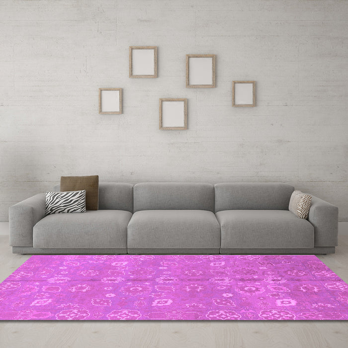Machine Washable Oriental Purple Traditional Area Rugs in a Living Room, wshabs1720pur