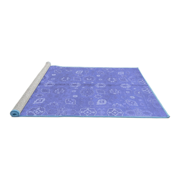 Sideview of Machine Washable Oriental Blue Traditional Rug, wshabs1720blu