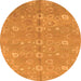 Round Oriental Orange Traditional Rug, abs1720org