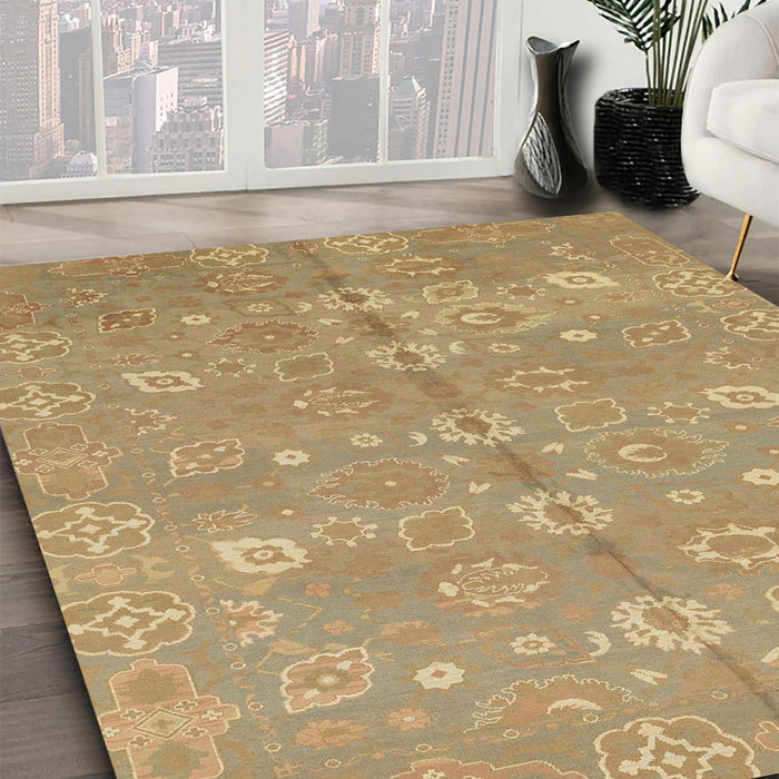 Machine Washable Abstract Cinnamon Brown Rug in a Family Room, wshabs1720