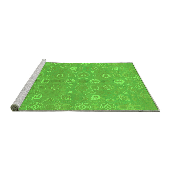 Sideview of Machine Washable Oriental Green Traditional Area Rugs, wshabs1720grn
