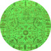 Round Oriental Green Traditional Rug, abs1721grn