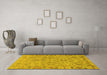 Machine Washable Oriental Yellow Traditional Rug in a Living Room, wshabs1721yw