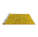 Sideview of Machine Washable Oriental Yellow Traditional Rug, wshabs1721yw