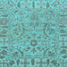 Square Machine Washable Oriental Light Blue Traditional Rug, wshabs1721lblu