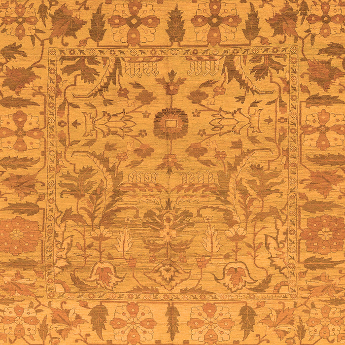 Square Machine Washable Oriental Orange Traditional Area Rugs, wshabs1721org