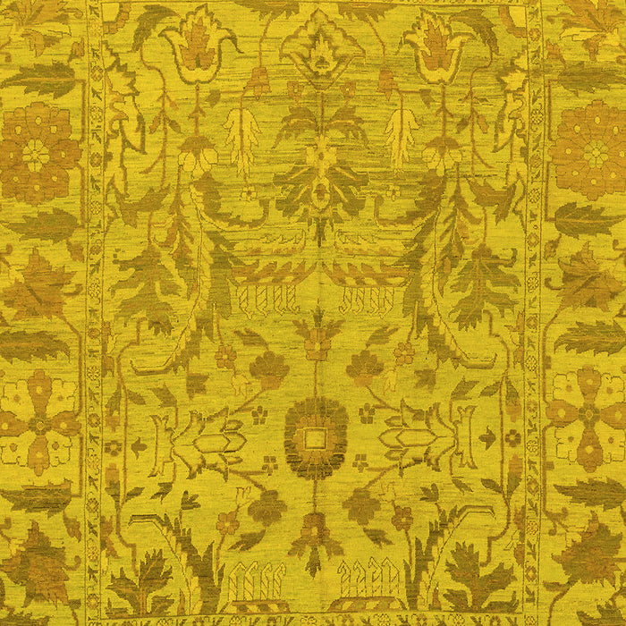 Machine Washable Oriental Yellow Traditional Rug, wshabs1721yw