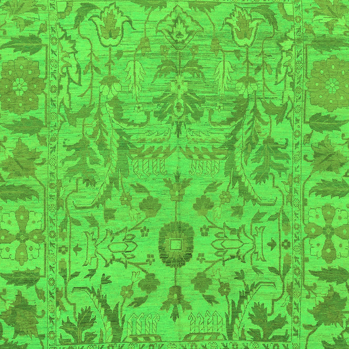 Machine Washable Oriental Green Traditional Area Rugs, wshabs1721grn