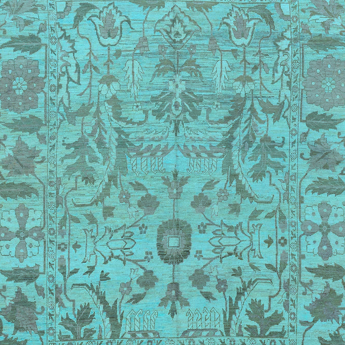 Machine Washable Oriental Light Blue Traditional Rug, wshabs1721lblu
