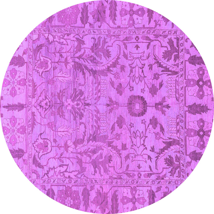 Round Machine Washable Oriental Purple Traditional Area Rugs, wshabs1721pur