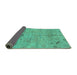 Sideview of Oriental Turquoise Traditional Rug, abs1722turq