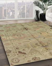 Abstract Brownish Green Oriental Rug, abs1722