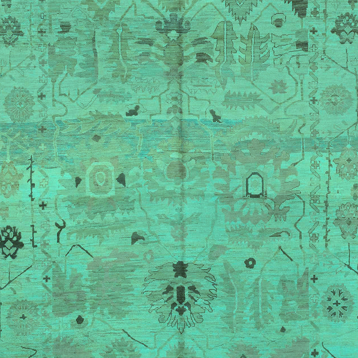 Machine Washable Oriental Turquoise Traditional Area Rugs, wshabs1722turq