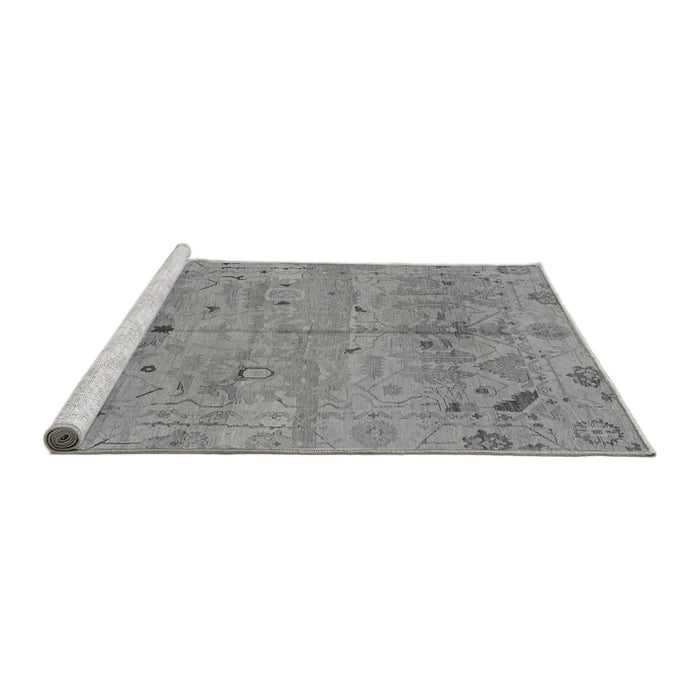 Sideview of Machine Washable Oriental Gray Traditional Rug, wshabs1722gry