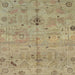 Square Abstract Brownish Green Oriental Rug, abs1722