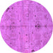 Round Oriental Purple Traditional Rug, abs1722pur