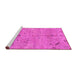 Sideview of Machine Washable Oriental Pink Traditional Rug, wshabs1722pnk