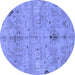 Round Oriental Blue Traditional Rug, abs1722blu