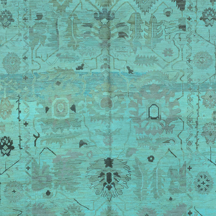 Machine Washable Oriental Light Blue Traditional Rug, wshabs1722lblu