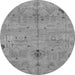 Round Oriental Gray Traditional Rug, abs1722gry