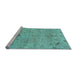 Sideview of Machine Washable Oriental Light Blue Traditional Rug, wshabs1722lblu