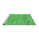 Sideview of Machine Washable Oriental Emerald Green Traditional Area Rugs, wshabs1722emgrn