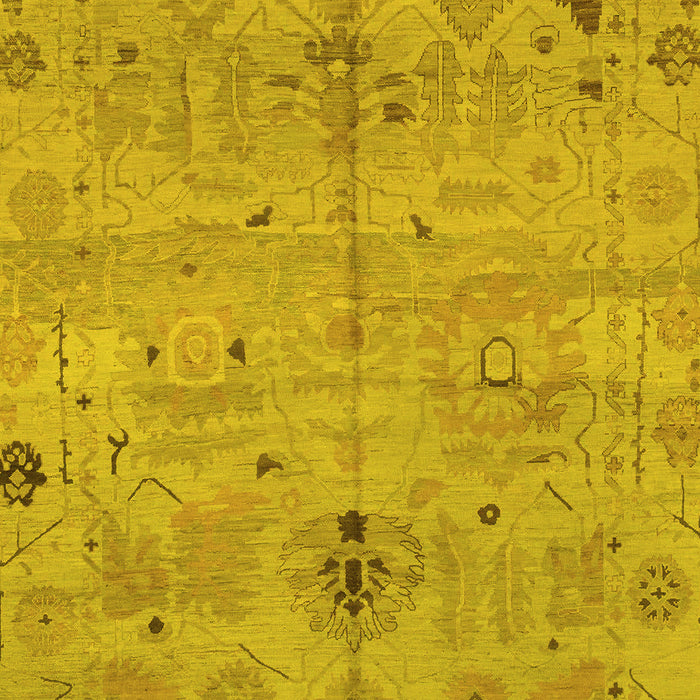 Machine Washable Oriental Yellow Traditional Rug, wshabs1722yw
