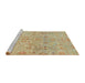 Sideview of Machine Washable Abstract Bronze Brown Rug, wshabs1723