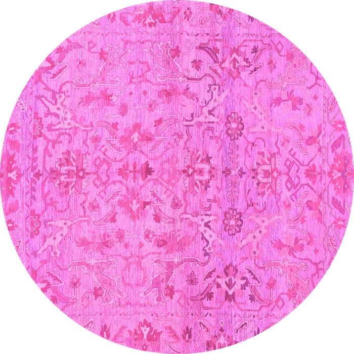 Round Oriental Pink Traditional Rug, abs1723pnk