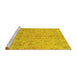 Sideview of Machine Washable Oriental Yellow Traditional Rug, wshabs1723yw