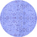 Round Machine Washable Oriental Blue Traditional Rug, wshabs1723blu