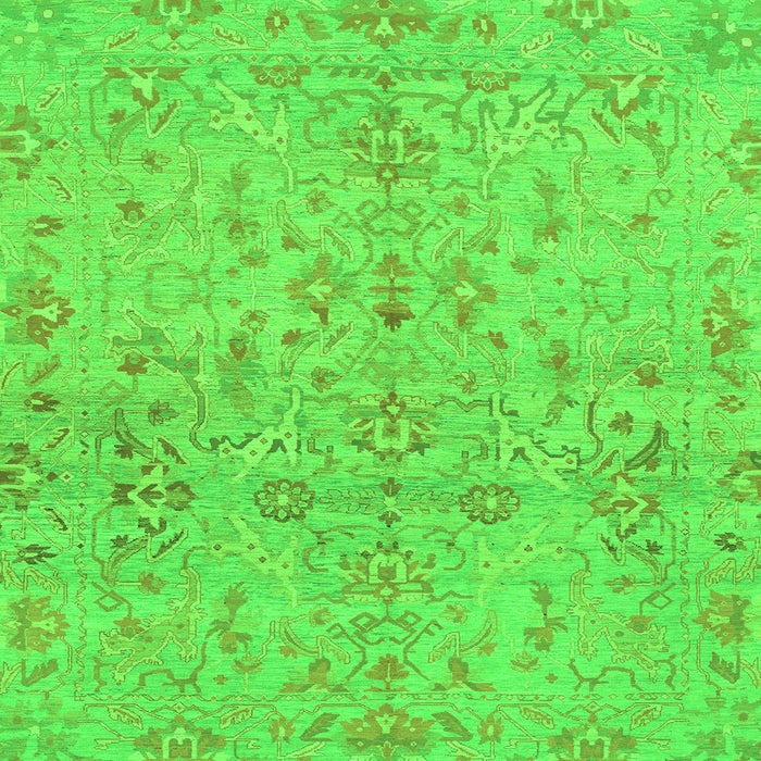 Square Oriental Green Traditional Rug, abs1723grn